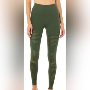 Alo Moto Leggings High Waist~SMALL ~Olive Green
